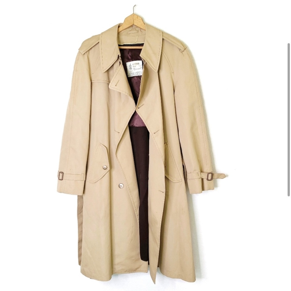 London Fog khaki classic trench rain coat